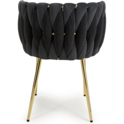 Shankar Ontario Set of 2 Black Brushed Velvet Dining Chair - Wilko - thumbnail 7