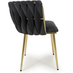 Shankar Ontario Set of 2 Black Brushed Velvet Dining Chair - Wilko - thumbnail 5