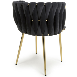 Shankar Ontario Set of 2 Black Brushed Velvet Dining Chair - Wilko - thumbnail 4