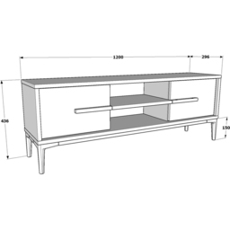 Decorotika Erisa 7 Shelf Oud Oak Black Modern TV Unit - Size: 43.6 x 120 x 29.6cm - Multi - Wilko - thumbnail 7