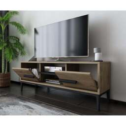 Decorotika Erisa 7 Shelf Oud Oak Black Modern TV Unit - Size: 43.6 x 120 x 29.6cm - Multi - Wilko - thumbnail 5