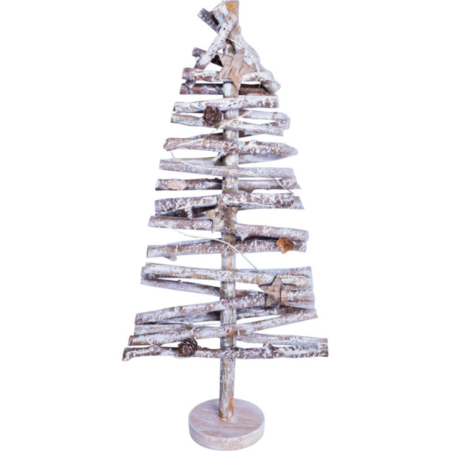 St Helens 44cm White Light Up Birch Wood Christmas Tree - Size: 8 x 21 x 44cm - Wilko - image 1