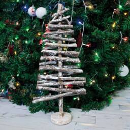 St Helens 44cm White Light Up Birch Wood Christmas Tree - Size: 8 x 21 x 44cm - Wilko - thumbnail 5