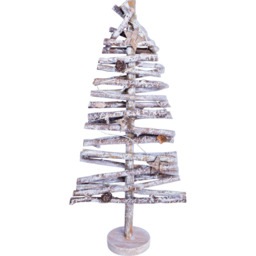 St Helens 44cm White Light Up Birch Wood Christmas Tree - Size: 8 x 21 x 44cm - Wilko - thumbnail 1