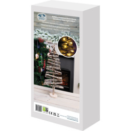 St Helens 44cm White Light Up Birch Wood Christmas Tree - Size: 8 x 21 x 44cm - Wilko - thumbnail 7