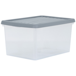 Wham 16L Clear Stackable Plastic Storage Box with Lid 6 Pack - Wilko - thumbnail 4
