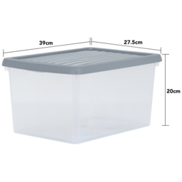 Wham 16L Clear Stackable Plastic Storage Box with Lid 6 Pack - Wilko - thumbnail 6