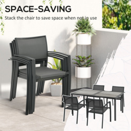 Outsunny 4 Seater Wood Effect Garden Dining Set Grey - Wilko - thumbnail 5