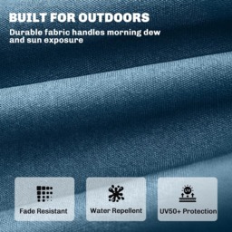 Outsunny Blue Memory Foam Sun Lounger Cushion with Ties - Size: 13 x 198 x 65cm - Wilko - thumbnail 7