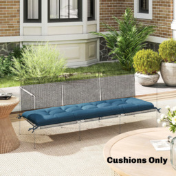 Outsunny Blue Memory Foam Sun Lounger Cushion with Ties - Size: 13 x 198 x 65cm - Wilko - thumbnail 3