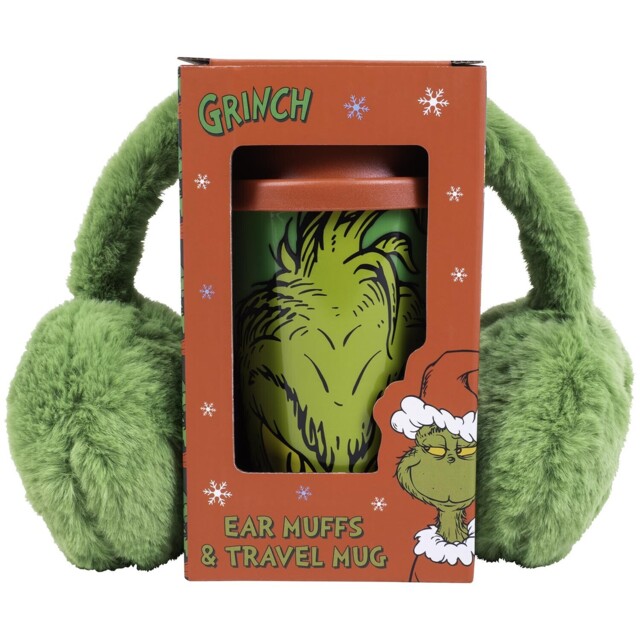 The Grinch Green Ear Muffs & Travel Mug Gift Set - Size: 20 x 20 x 10 g - Wilko - image 1