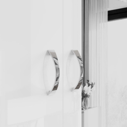 FWStyle Chilton 2 Door White Gloss Mirrored Wardrobe - Wilko - thumbnail 5