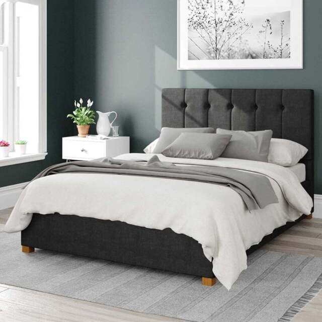 Aspire Hepburn Double Ebony Malham Weave Ottoman Bed - Brown - Aspire Beds - Wilko - image 1
