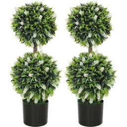 Portland White Lavender Flower Artificial Plant in Pot 2 Pack - Size: 70 x 25 x 25cm - Wilko - thumbnail 1