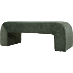Living and Home Green Textured Velveteen Arch-Shaped Bench - Size: 42.5 x 118 x 46cm - Cream - Wilko - thumbnail 4