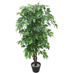 Botanik Green Extra Large Bushy Ficus Artificial Tree in Pot 4ft - Size: 120 x 60 x 60cm - Wilko - thumbnail 1