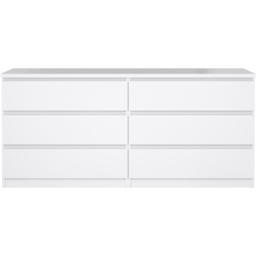 Florence 6 Drawer White High Gloss Wide Chest of Drawers - Furniture to Go - Wilko - thumbnail 4