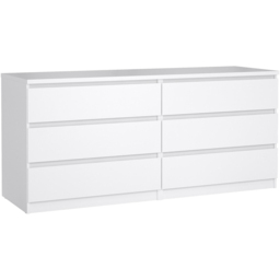 Florence 6 Drawer White High Gloss Wide Chest of Drawers - Furniture to Go - Wilko - thumbnail 3