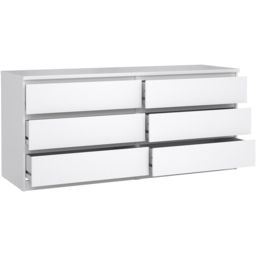 Florence 6 Drawer White High Gloss Wide Chest of Drawers - Furniture to Go - Wilko - thumbnail 5