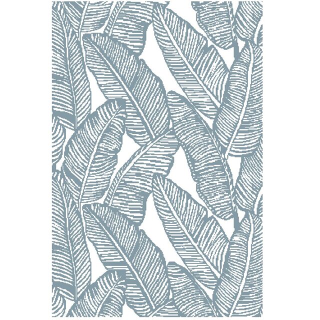 Leaf Reversible Outdoor Rug - Blue - Wilko