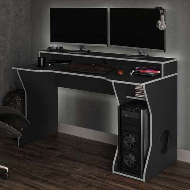Enzo Gaming Computer Desk Black and White - Size: 59 x 130 x 92cm - Birlea - Wilko - image 1
