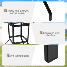 Costway 4 Seater Rattan and Wicker Bar Table and Chair Set - Brown - Wilko - thumbnail 7
