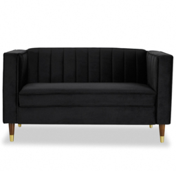 Home Detail Thomas 2 Seater Black Velvet Sofa - Wilko - thumbnail 4