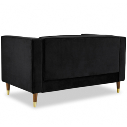 Home Detail Thomas 2 Seater Black Velvet Sofa - Wilko - thumbnail 5