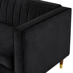 Home Detail Thomas 2 Seater Black Velvet Sofa - Wilko - thumbnail 7