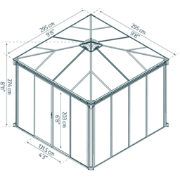 Palram Canopia Ledro 3000 Grey Square Gazebo - Size: 276 x 295 x 295cm - Wilko - thumbnail 5