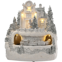 The Seasonal Gift Co. LED Moving Train Village Scene Christmas Decoration - Size: 19.5 x 16 x 15cm - White - Wilko - thumbnail 3