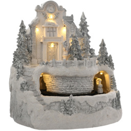 The Seasonal Gift Co. LED Moving Train Village Scene Christmas Decoration - Size: 19.5 x 16 x 15cm - White - Wilko - thumbnail 4