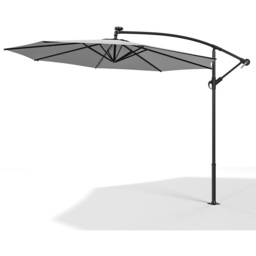 Living and Home Grey LED Cantilever Parasol with Cross Base and Fillable Base 3m - Size: 260 x 300 x 300cm - Wilko - thumbnail 4