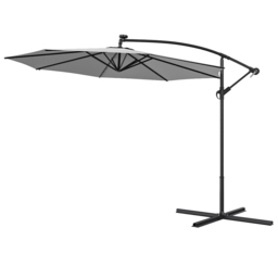 Living and Home Grey LED Cantilever Parasol with Cross Base and Fillable Base 3m - Size: 260 x 300 x 300cm - Wilko - thumbnail 1