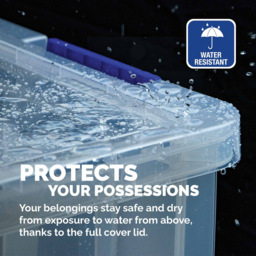 Fellowes Prostore 70L Storage Box with Lid - Size: 45 x 66 x 32cm - Clear - Wilko - thumbnail 4