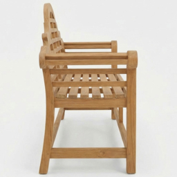 Royalcraft Ciara 3 Seater Curved Lattice Backrest Acacia Wood Garden Bench - Natural - Wilko - thumbnail 5