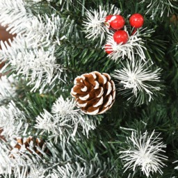 Everglow Green Pencil Artificial Christmas Tree with Red Berries and Pinecones 6ft - Wilko - thumbnail 4