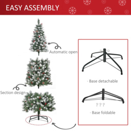 Everglow Green Pencil Artificial Christmas Tree with Red Berries and Pinecones 6ft - Wilko - thumbnail 7
