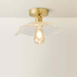 ValueLights Cassia Gold Clear Glass Flower LED Flush Ceiling Light - Size: 26.5 x 14.5 x 26.5cm - Wilko - thumbnail 6