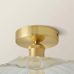 ValueLights Cassia Gold Clear Glass Flower LED Flush Ceiling Light - Size: 26.5 x 14.5 x 26.5cm - Wilko - thumbnail 5