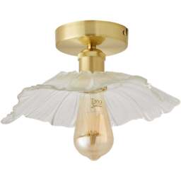 ValueLights Cassia Gold Clear Glass Flower LED Flush Ceiling Light - Size: 26.5 x 14.5 x 26.5cm - Wilko - thumbnail 1