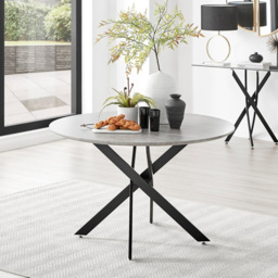 Furniturebox Arona Valera Concrete Effect 4 Seater Round Dining Set Grey - Wilko - thumbnail 3