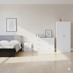 Vida Designs Riano White 3 Piece Bedroom Furniture Set - Wilko - thumbnail 6