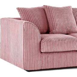 Luxor 6 Seater Pink Jumbo Cord Scatter Back Sofa Suite - Wilko - thumbnail 5
