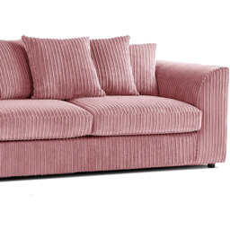 Luxor 6 Seater Pink Jumbo Cord Scatter Back Sofa Suite - Wilko - thumbnail 4