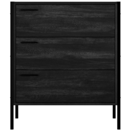 Hoxton 3 Drawer Black Chest of Drawers - LPD Home - Wilko - thumbnail 4
