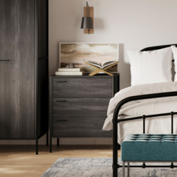Hoxton 3 Drawer Black Chest of Drawers - LPD Home - Wilko - thumbnail 7