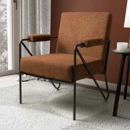 Oslo Speckled Burnt Orange Armchair - Size: Single - Shankar - Wilko