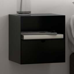 Florence Joliet Single Drawer Single Shelf Matt Black Wall Mounted Bedside Table - Furniture To Go - Wilko - thumbnail 1
