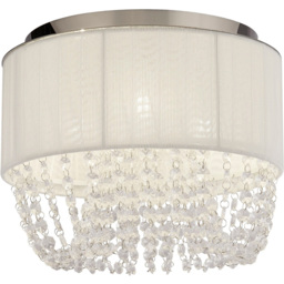Lighting Collection Contessa White Ceiling Flush Light - Size: 32 x 17 x 32cm - White, Chrome and Clear - Wilko - thumbnail 4